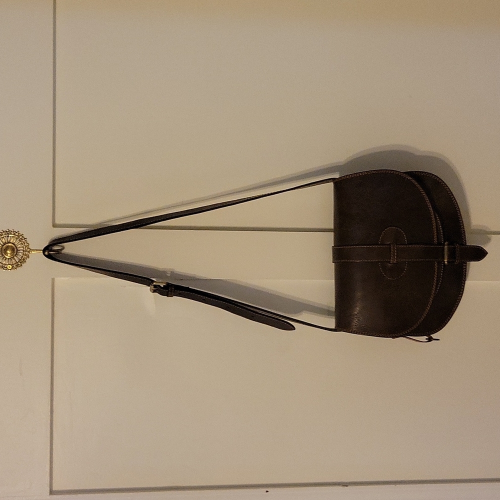 Brown leather handmade purse